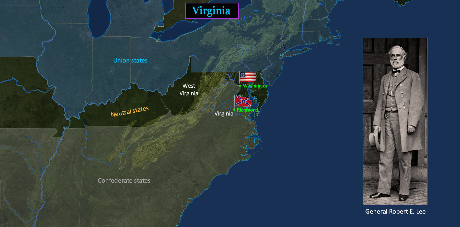 West Virginia, 1861 map